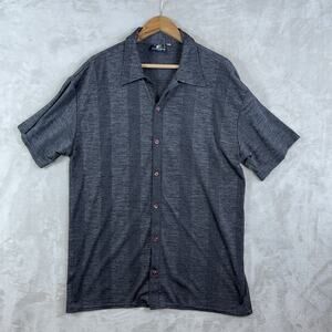 Positano Vintage 90s Shirt Men's XL Gray Button Textured Knit Sopranos
